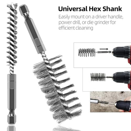7Pcs Stainless Steel Wire Bore Brush for Power Drill Cleaning 5 (7 Count)