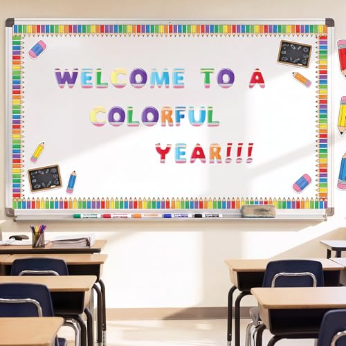 221 Pcs Colorful Pencil Bulletin Board Letters for Classroom (221 Count)