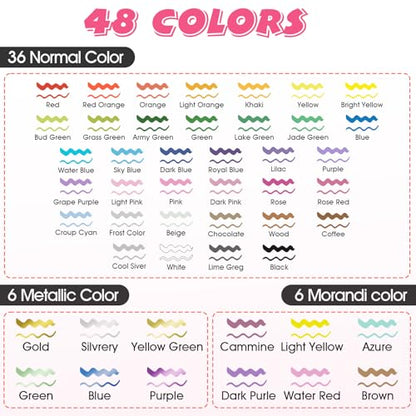 48Color Acrylic Paint Markers Set (48 Count)