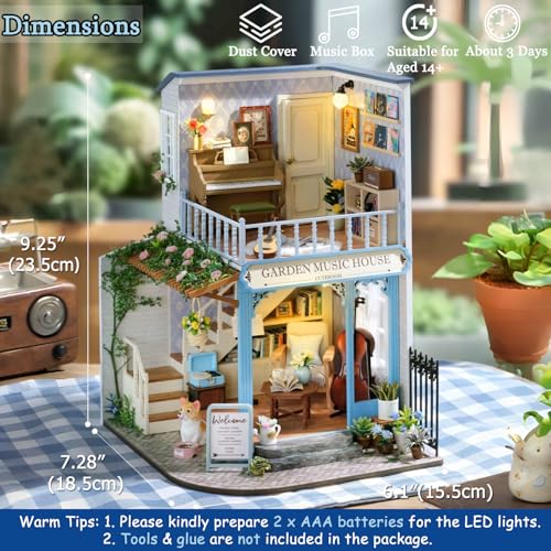 DIY Miniature Dollhouse Kit with Furniture Plus Dust Proof & Music Movement