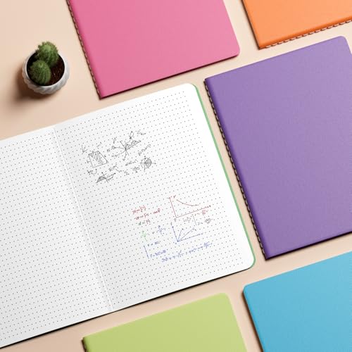 Large Colorful Dot Grid Notebook Journals Bulk with Thick Dotted Grid Paper (12 Count)