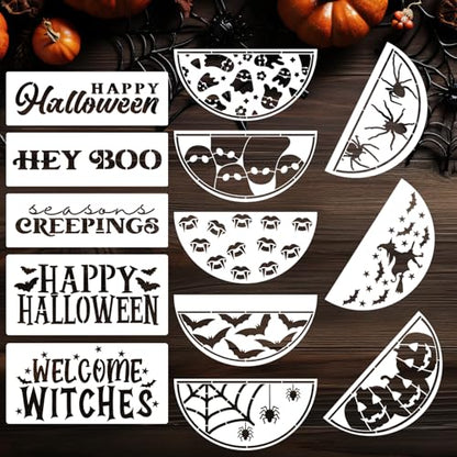Halloween Stencils for Painting on Wood 12" Halloween Stencils for Crafts (13 Count)