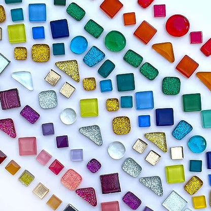 1.1LB Assorted Colors Irregular Crystal Glass Mosaic Tiles (17.6 Ounce)
