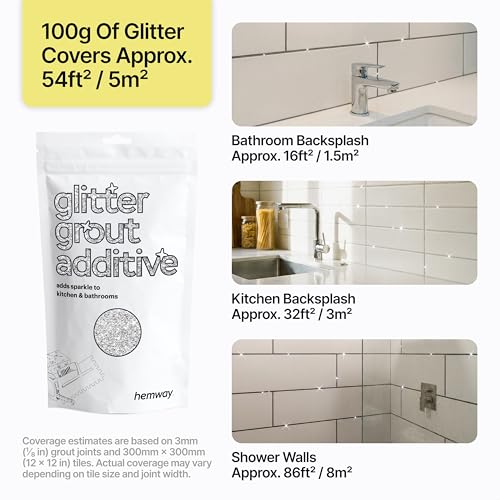 Silver Glitter Grout Additive 100g Metallic Flakes (3.52 Ounce)