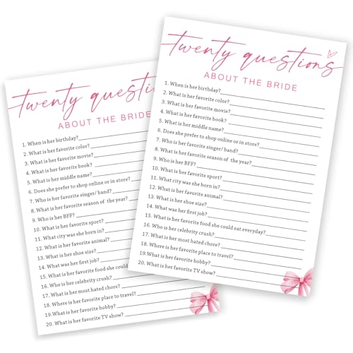 Wedding Shower Games Cards (25 Count)