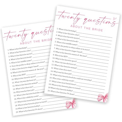 Wedding Shower Games Cards (25 Count)