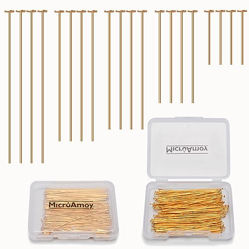 150pcs 18K Gold Filled Flat Head Pins Non Tarnish Craft Earring Bracelet Jewelry Making Accessories Supplies (150 Count)