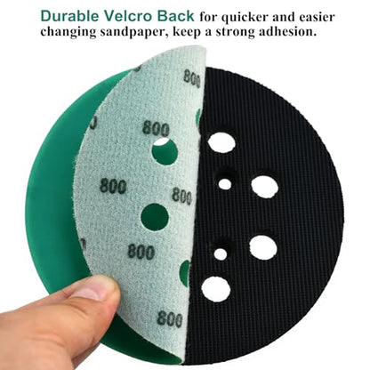 5-Inch 8-Hole Wet Dry Sanding Discs 800 Grit Sandpaper, 50-Pack (50 Count)