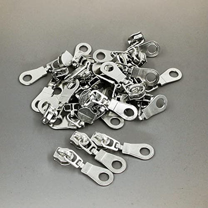 5 Metallic Nylon Coil Zippers by The Yard Rainbow Teeth Zipper Bulk 10 Yards Black Tape with 25pcs Silver Sliders for DIY Sewing Tailor Craft Bag