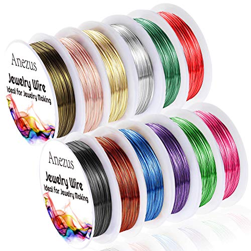 12 Rolls Jewelry Wire Craft Wire Tarnish Resistant Beading Wire for Jewelry Making Supplies (132 Foot)