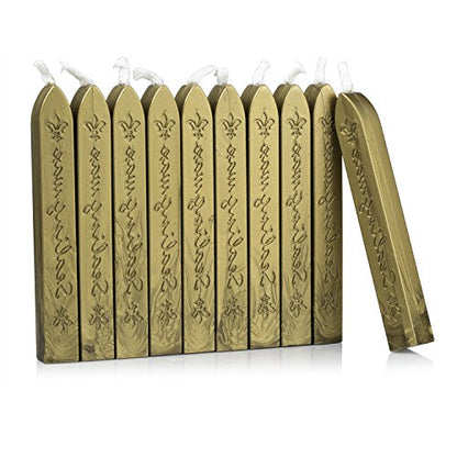 Sealing Wax Stick with Wick Flower De Luce of France Retro 10 Pieces Pack (10 Count)