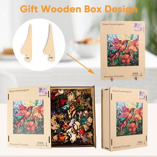 Wooden Puzzles for Adults Stained Glass Hummingbird Puzzles