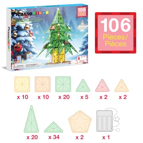 106pc Magnetic Tiles LED Light