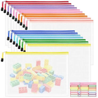 18pcs Mesh Zipper Pouch Bags (18 Count)