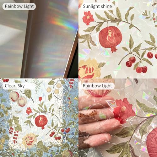 Rainbow 3D Window Stained Glass Privacy Film Decorative