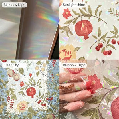 Rainbow 3D Window Stained Glass Privacy Film Decorative