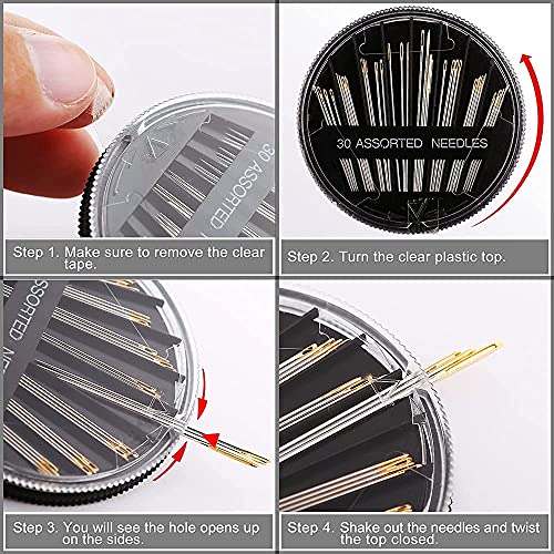 60 Pack Premium Sewing Needles for Handsewing (60 Count)