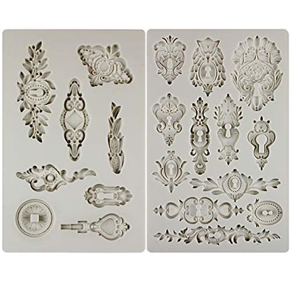 Vintage Inspired Key and Keyhole Silicone Molds 2