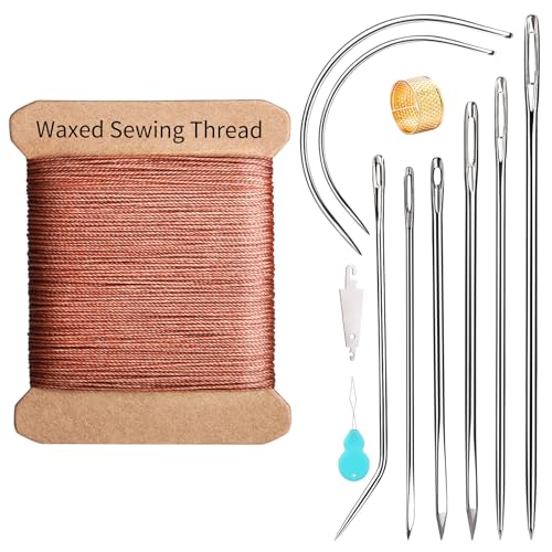Waxed Thread 32 Yard 0.55mm Round Heavy Duty Leather Thread (9 Count)