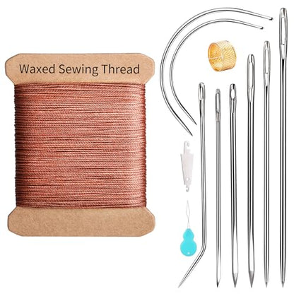 Waxed Thread 32 Yard 0.55mm Round Heavy Duty Leather Thread (9 Count)
