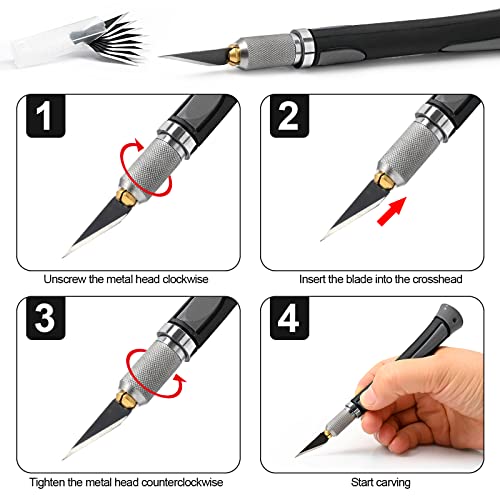 Precision Hobby Knife Set Utility Craft Knife Kit with 10PCS Blades for Art