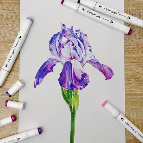 6 Colors Purple Pink Alcohol Markers Set (6 Count)