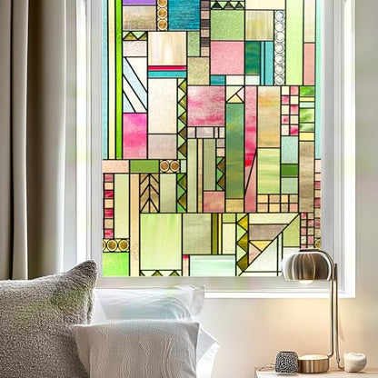 3D Stained Glass Window Privacy Film Decorative Non