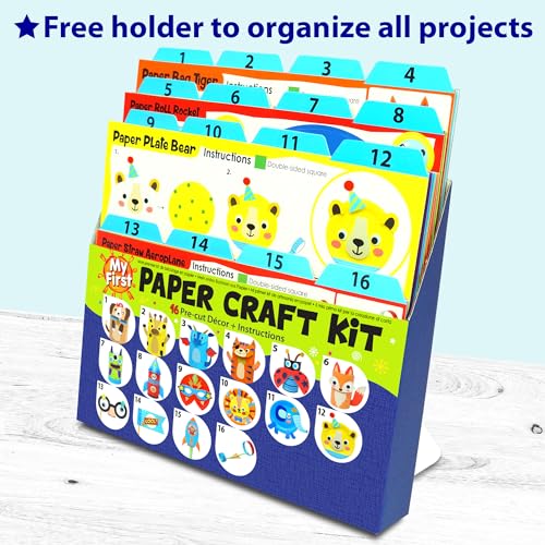 Safari Animal Beginner Paper Craft Kit for Kids Age 3+