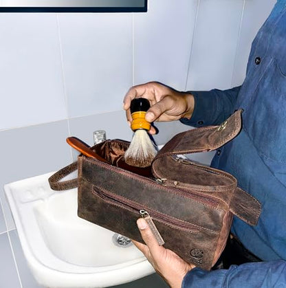 Leather Toiletry Bag for Men