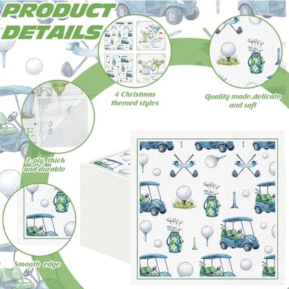 200 Pcs Tee Time Golf Cocktail Napkins Disposable 2 (200 Count)
