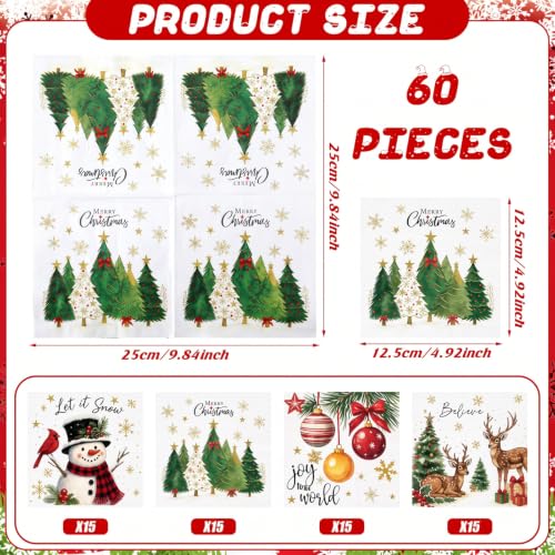 60 Pcs Christmas Napkins (60 Count)