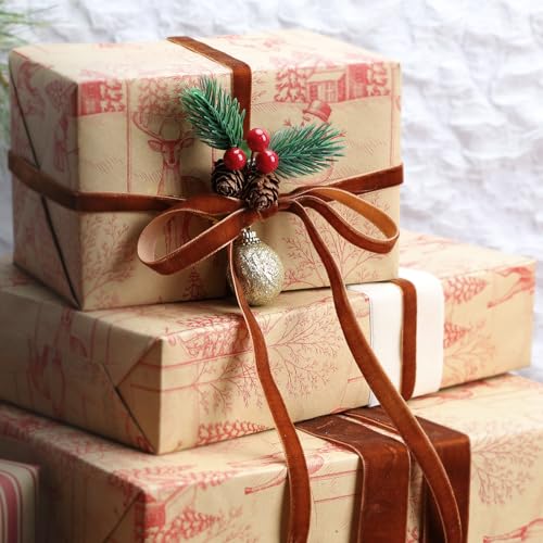 Copper Thin Velvet Ribbon
