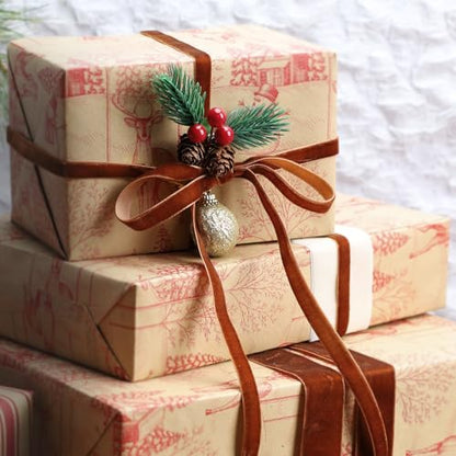 Copper Thin Velvet Ribbon