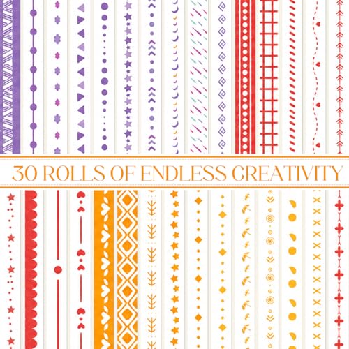 30 Rolls Pastel Floral Washi Tape Set (30 Count)