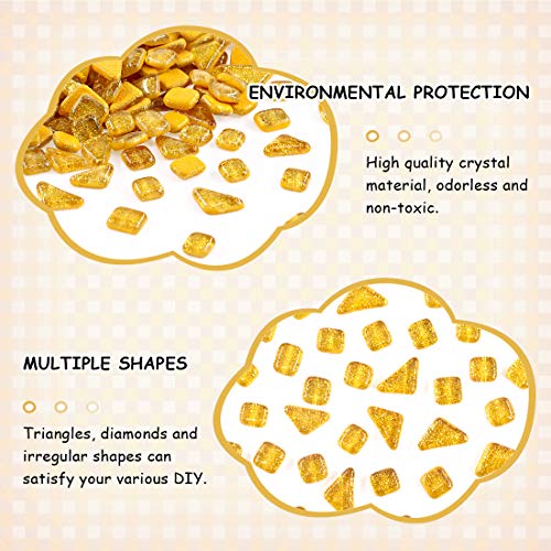 1 Pound Orange Shine Crystal Series Mosaic Tiles Assortment Kit (16 Ounce)