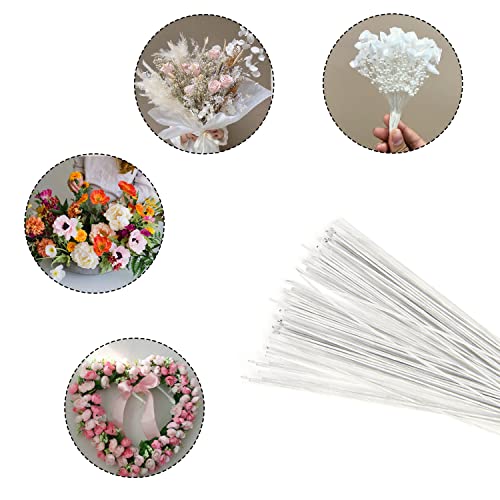 18 Gauge White Floral Stem Wire 16 inch (50 Count)