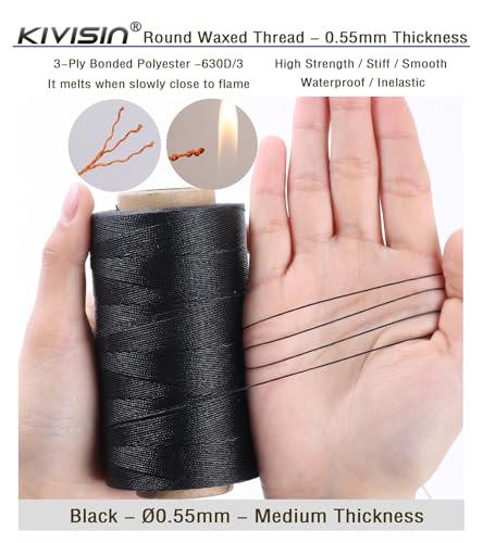Sturdy Bonded Waxed Polyester Thread (1311 Foot)