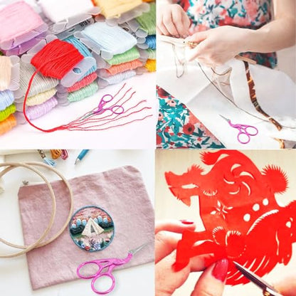 3.6" Little Bird Scissors with Artificial Leather Cover for Crafts