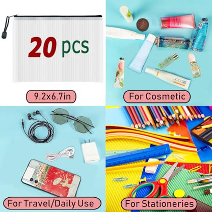 20pcs Mesh Zipper Pouch Bags (20 Count)