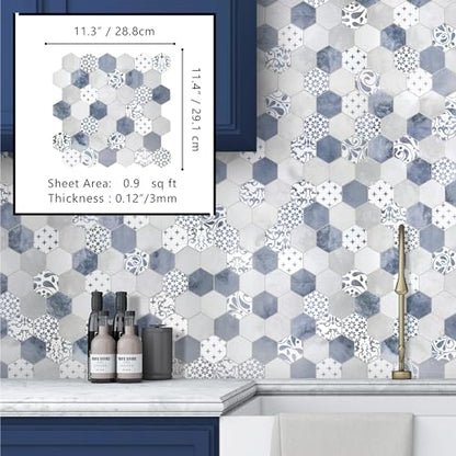 10 Sheet Peel and Stick Backsplash (9 Sq Ft)