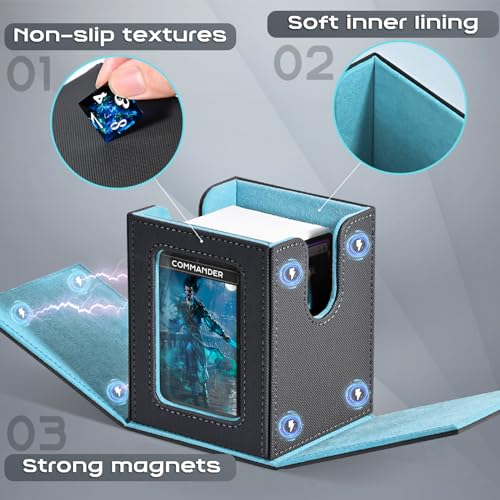 MTG Deck Box with Window Display Holds 100 Double