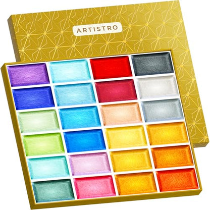 Professional Metallic Watercolor Paint Set for Adults