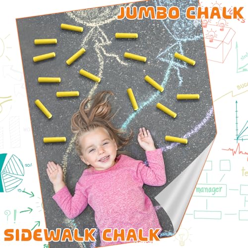 40 Pcs Sidewalk Chalks for Kids Non Toxic Jumbo Chalk for Party Gift Outdoor Art Classroom Play Painting (40 Count)