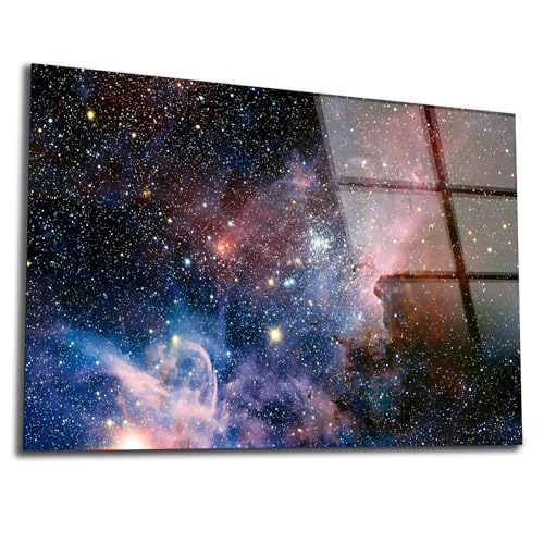 Stunning Nebula Tempered Glass Wall Art Painting for Living Room