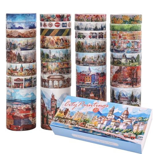 32 Rolls Vintage Washi Tape Set (32 Count)