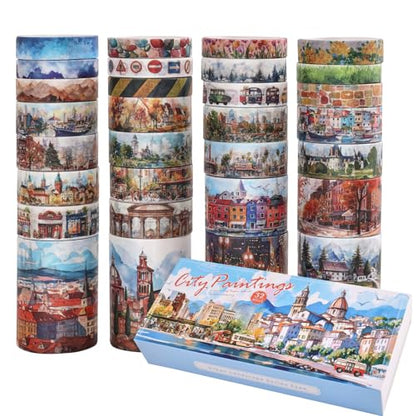 32 Rolls Vintage Washi Tape Set (32 Count)
