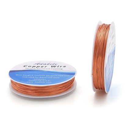 Adabele 82 Feet Premium Tarnish Resistant Round Bare Raw Jewelry Copper Wire Beading Wire Spool Bulk (0.7mm/21 Gauge) for DIY Craft Jewelry Making BF287-7 - Crafty Corner