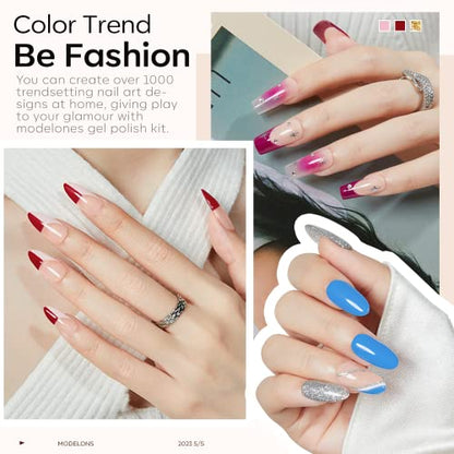 Poly Gel Nail Kit 30 Colors with 8 W Nail Lamp Poly Extension Gel Clear Pink Nude White Blue Complete Starter Kit for Beginner DIY Salon Quality Manicures