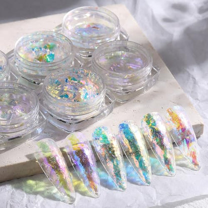 Holographic Opal Nail Art Glitter Flakes
