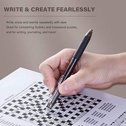 Retractable Erasable Gel Pens Clicker Fine Point 0.7 mm (12 Count)